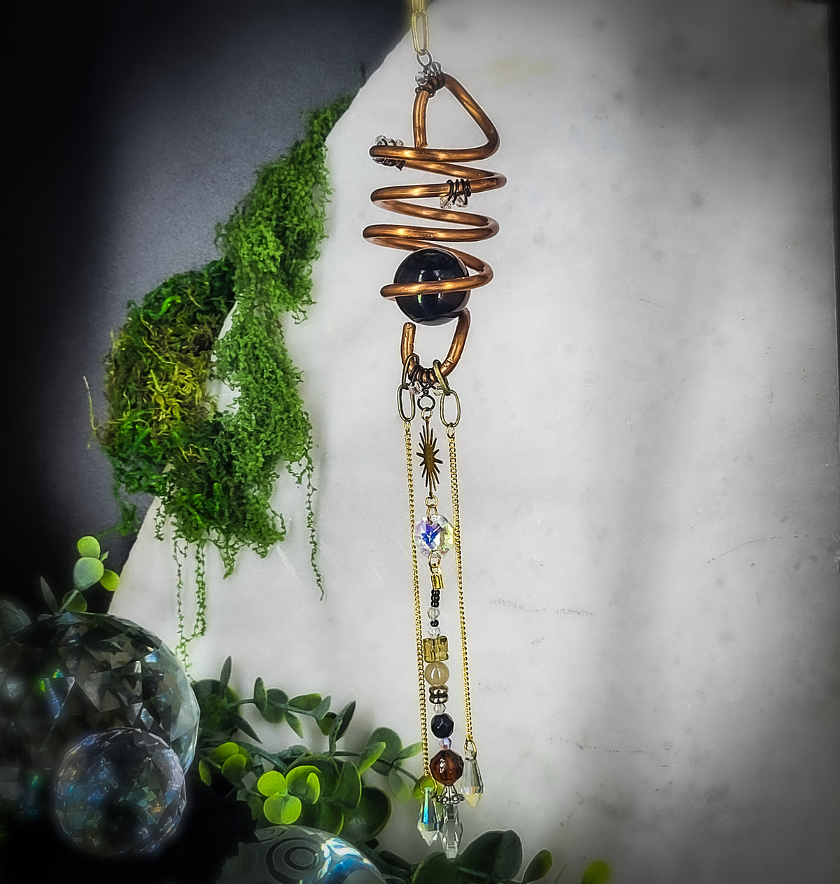 VIII OF SWORDS REVERESED - Gilded Arcana Collection Suncatcher