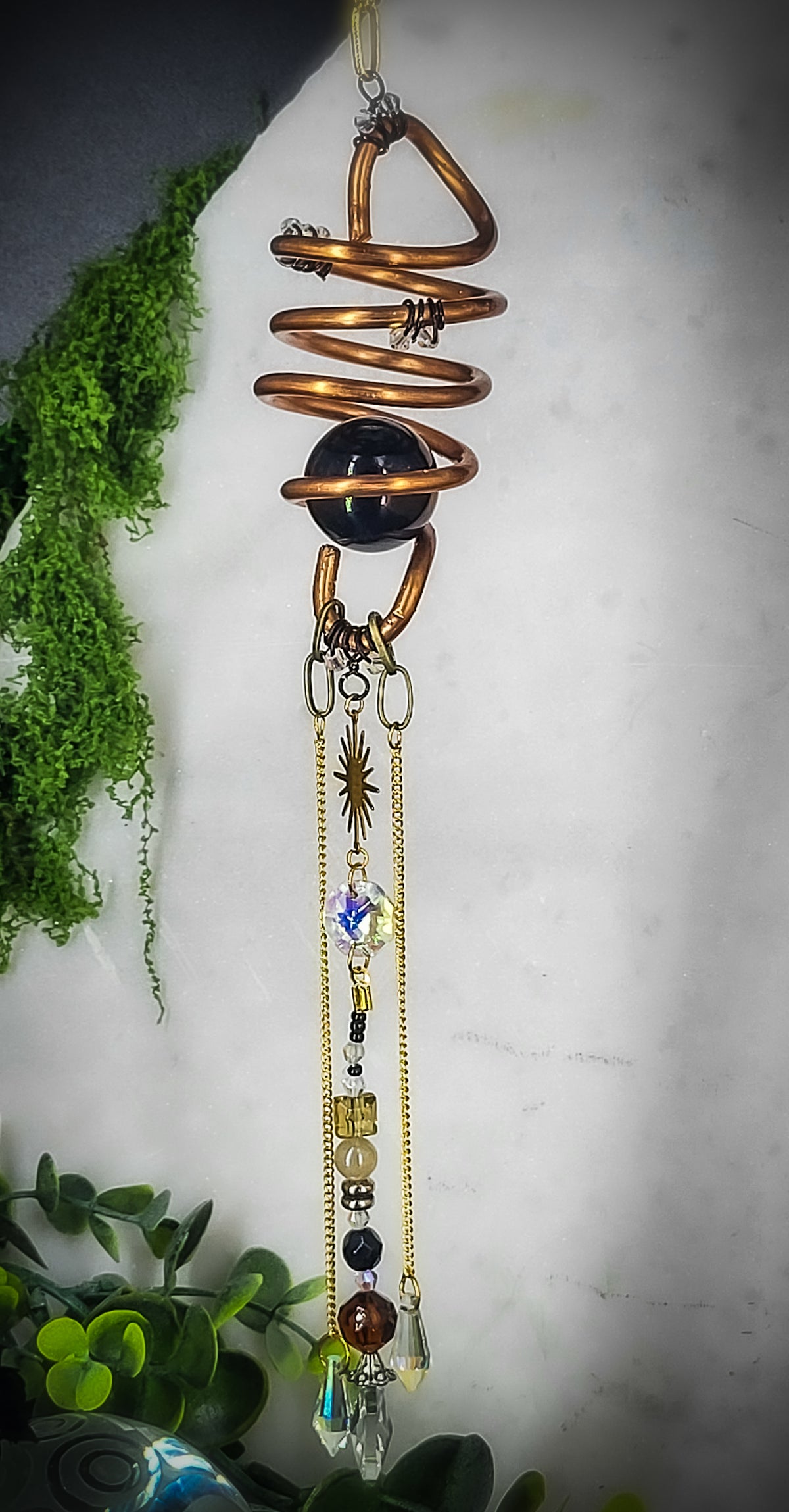 VIII OF SWORDS REVERESED - Gilded Arcana Collection Suncatcher