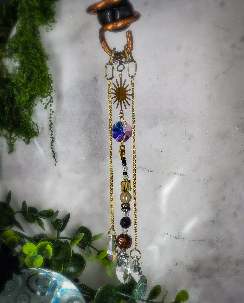 VIII OF SWORDS REVERESED - Gilded Arcana Collection Suncatcher