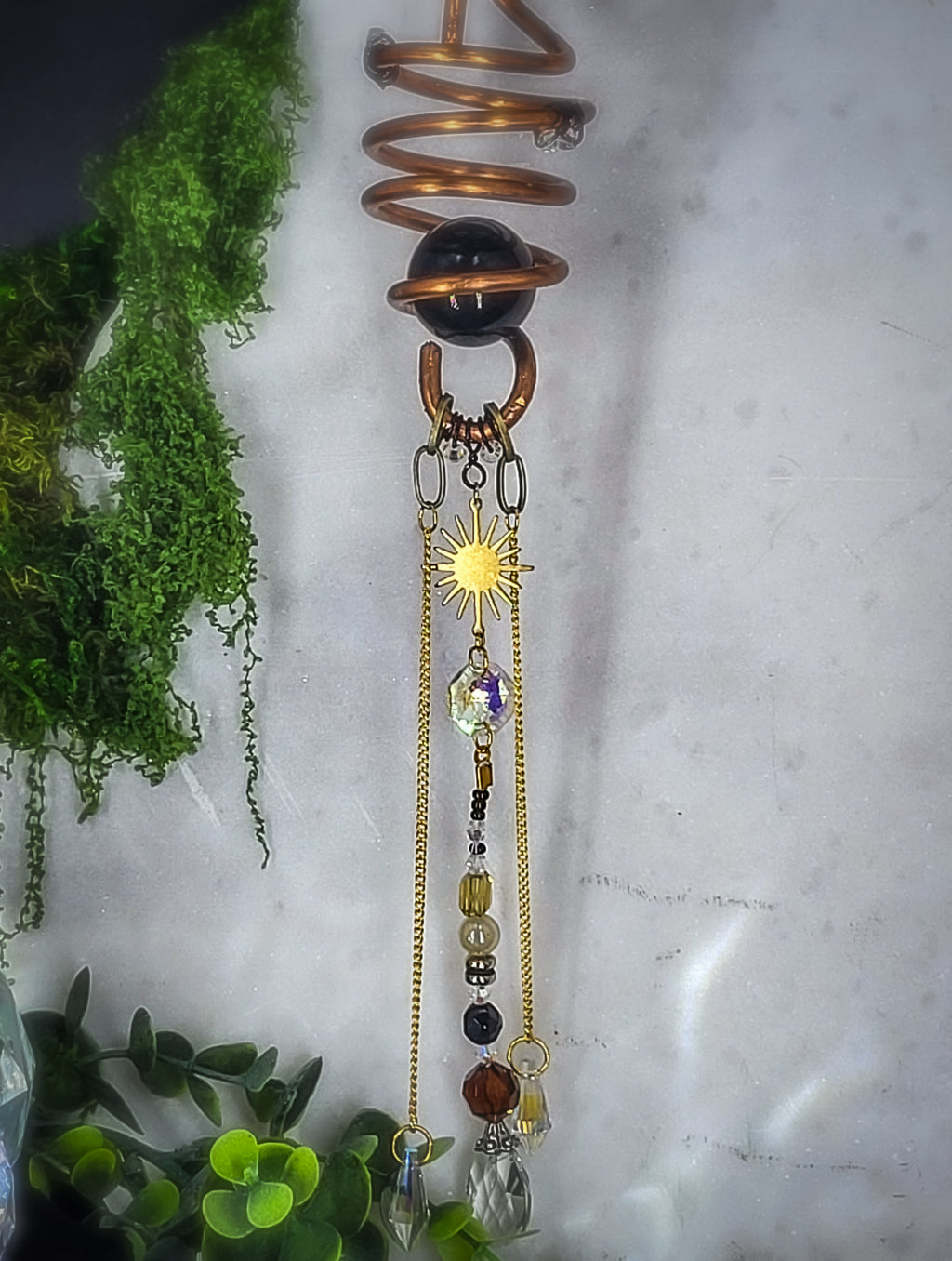VIII OF SWORDS REVERESED - Gilded Arcana Collection Suncatcher