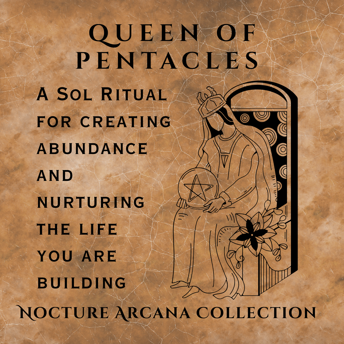 QUEEN OF PENTACLES - Nocturne Arcana Collection Suncatcher