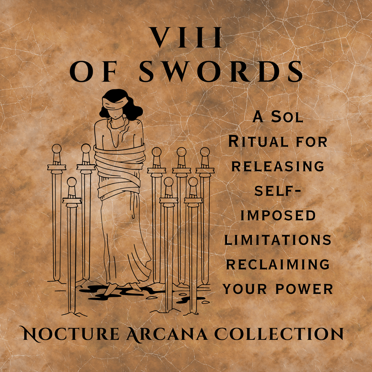 VIII OF SWORDS - Nocturne Arcana Collection Suncatcher