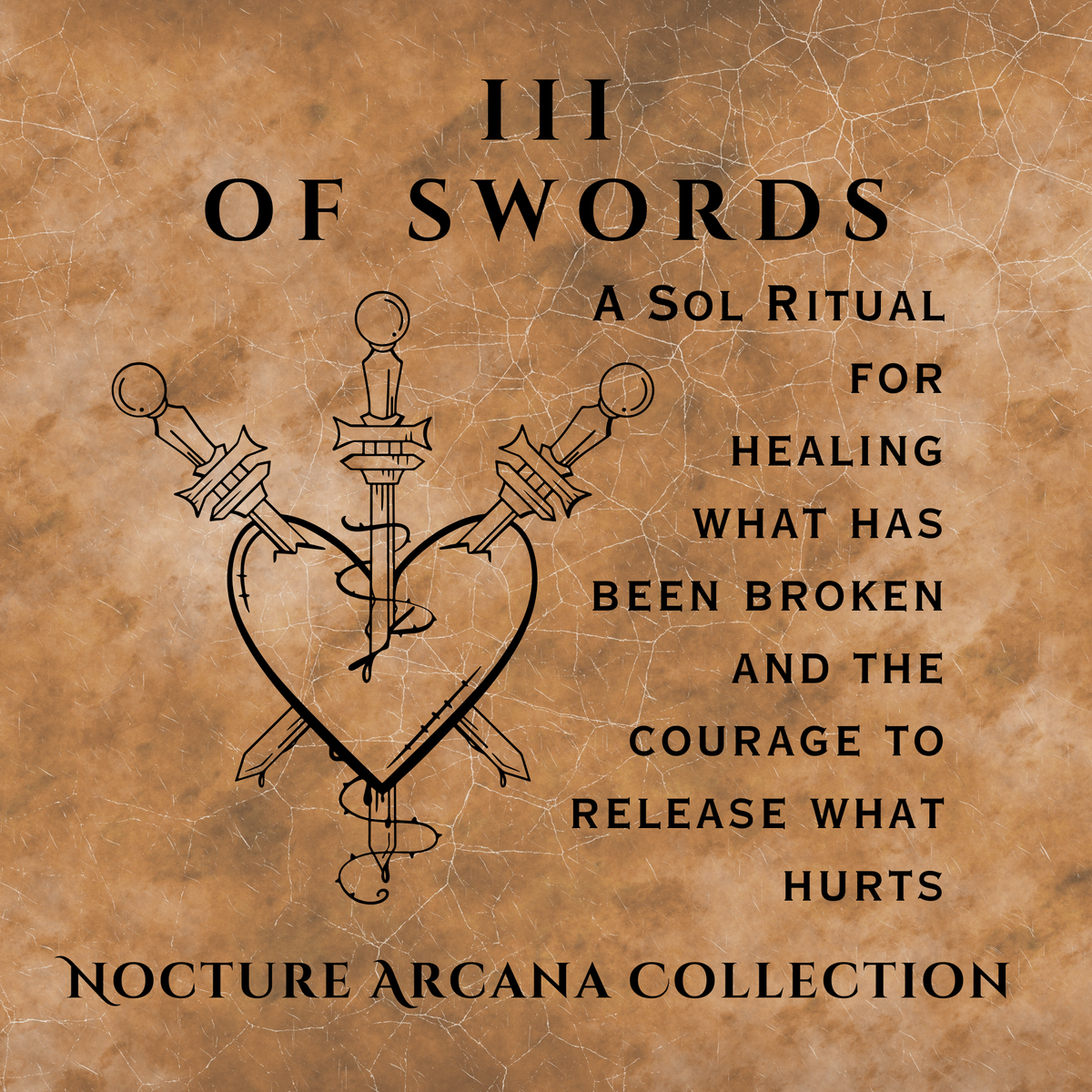 III OF SWORDS - Nocturne Arcana Collection Suncatcher